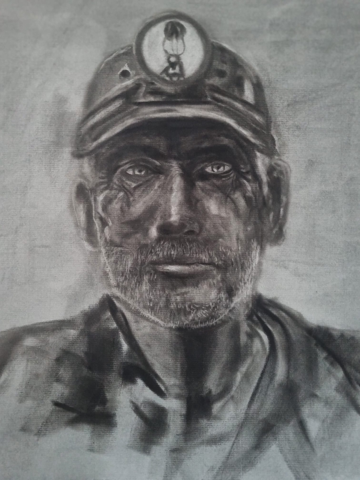 Coal Souls - charcoal portrait by Kate Day Art